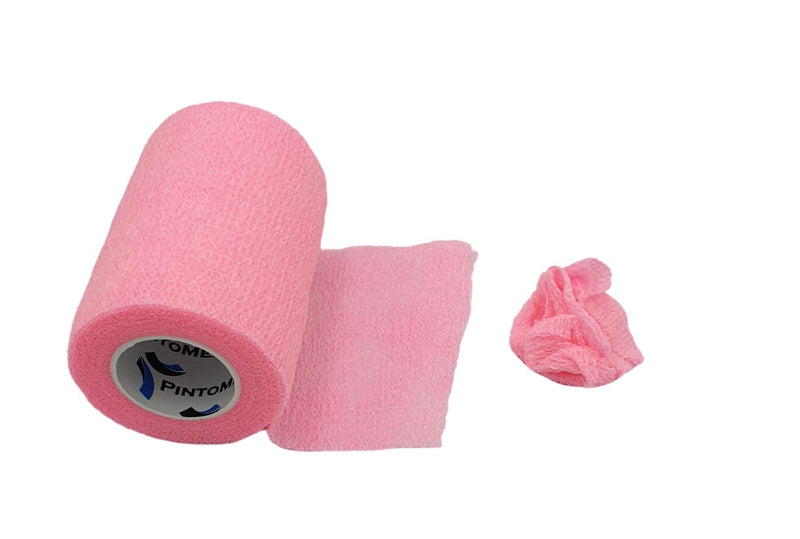 [Australia] - PintoMed - 10 x Rose - Cohesive Bandage Stretched 10 Rolls x 7.5cm x 4.5m Self-Adhesive Flexible Bandages, First Aid Sports Wrap Bandages - Pack of 10 