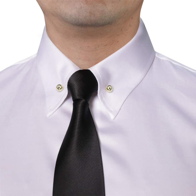 [Australia] - VVCome 3PCS Classic Ball Head Brass Shirt Collar Bar Tie Pins Set for Men Wedding Business with Gift Box 