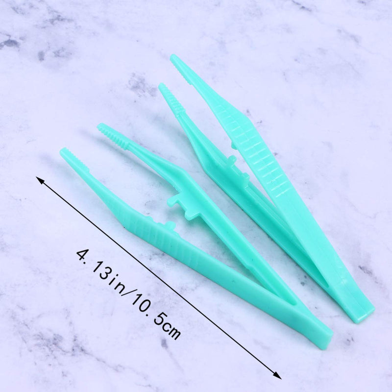 [Australia] - Healifty 10Pcs Disposable Tweezers Plastic Anti Static Tweezers Set Electronics DIY Repair Tool (Color Random) 10 Count (Pack of 1) 