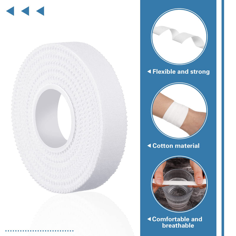 [Australia] - 4 Rolls Zinc Oxide Tape, Breathable Wrist Finger Tape Strapping Tape Cohesive Bandage Flexible Athletic Sports Tape for First Aid Sports(1.25cm x 10m) 