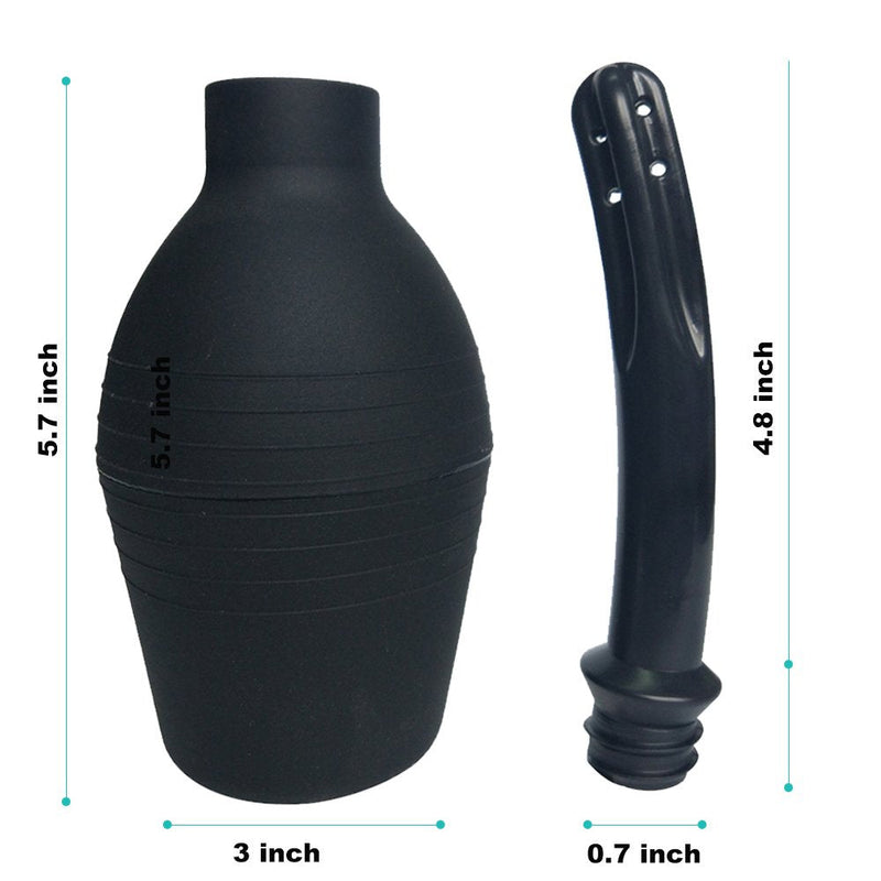 [Australia] - Abyclean Anal Douche Enema Bulb Vaginal Douche Enema Cleaner for Women’s or Man’s Health (310ml Black) 310ml 