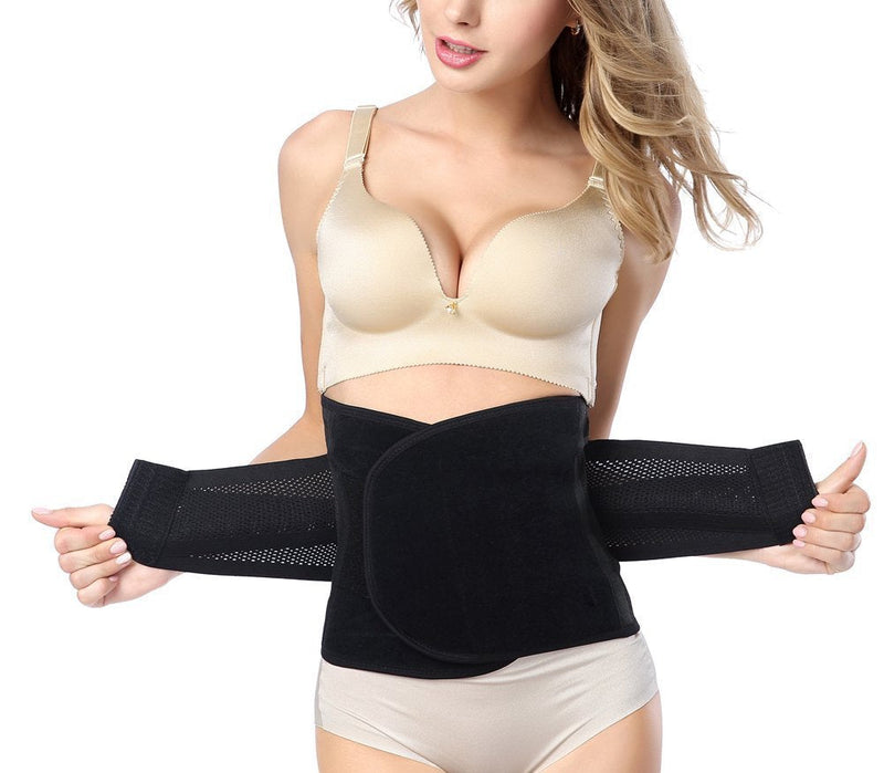 [Australia] - Waist Trimmer Belt-Postpartum Postnatal Recoery Support Girdle Belt Post Pregnancy After Birth Special Belly,Lost Weight Slimming Belt, Tummy Trimer Band Abdomen Abdominal Binder Belly Large : 38"Length*9"Width Black 