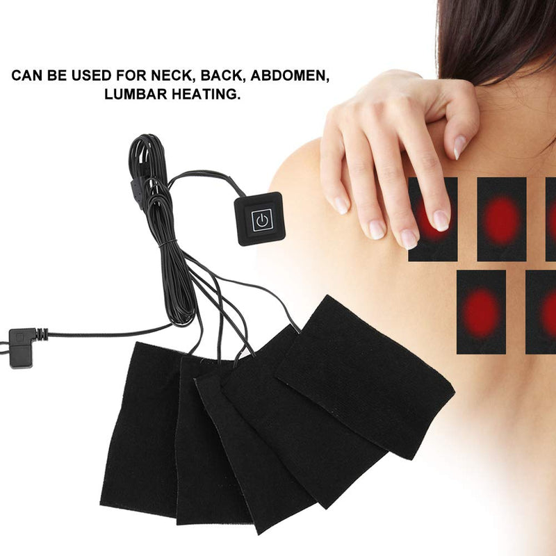 [Australia] - Clothes Heating Pad, USB Electric Heated Pad 5 in 1 Waterproof Heater Pads Heating Element Adjustable Temperature Warmer Tool for Cold Winter, Home & Outdoor Warm 