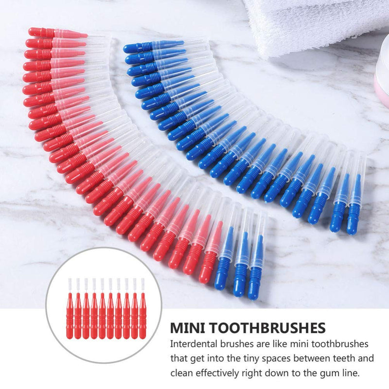 [Australia] - Interdental Brush Toothpick Tooth Flossing Picks Oral Dental Hygiene Cleaning Brush Oral Care Floss Teeth Tool (3mm Red, 50Pcs/1 Pack) 