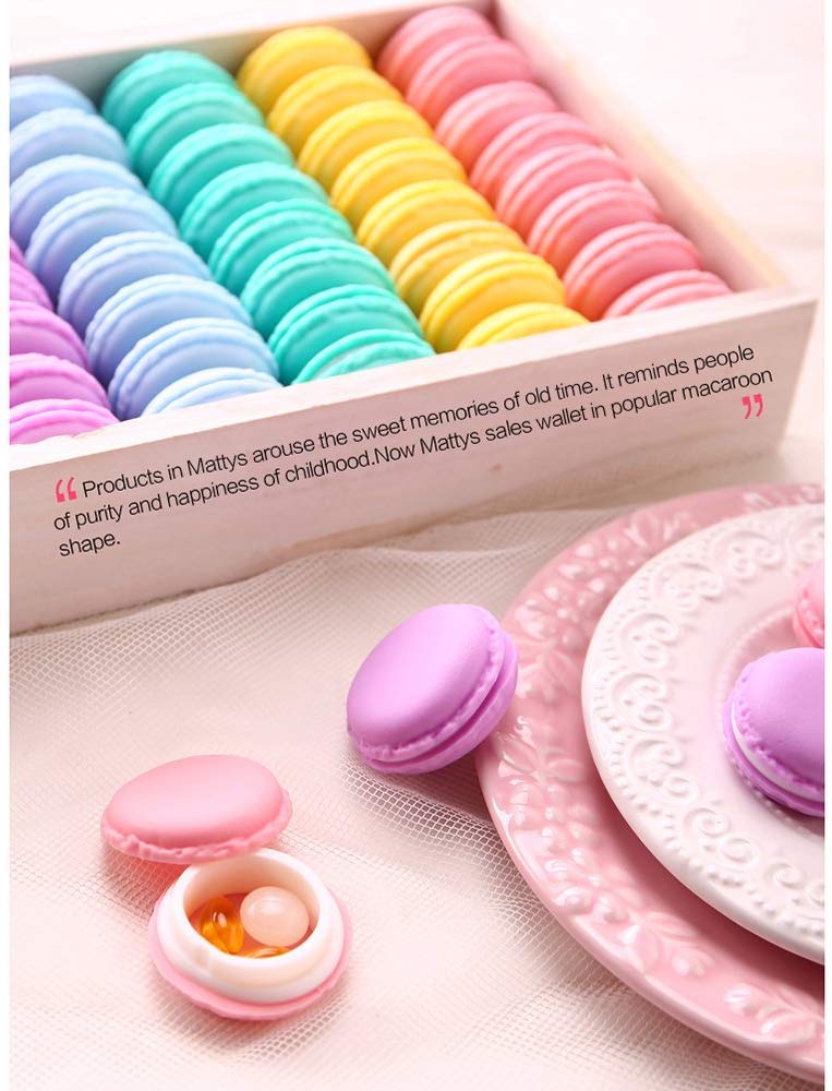 [Australia] - Coolrunner Macaron Case, Mini Macaron Box, Macaron Jewelry Box, Macaron Cute Pill Box, Colorful Macaron Jewelry Storage Box, Shape Storage Box Candy Cute Pill Organizer Case Container(8PCS) 