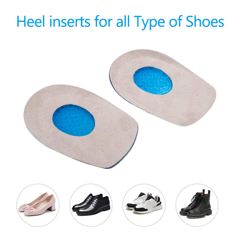 [Australia] - Gel Heel Cups, Silicone Heel Cup Pads for Plantar Fasciitis, Heel Spur and Achilles Pain, Anti-Slipping and Stress-Buffering 2 Pairs (S) 
