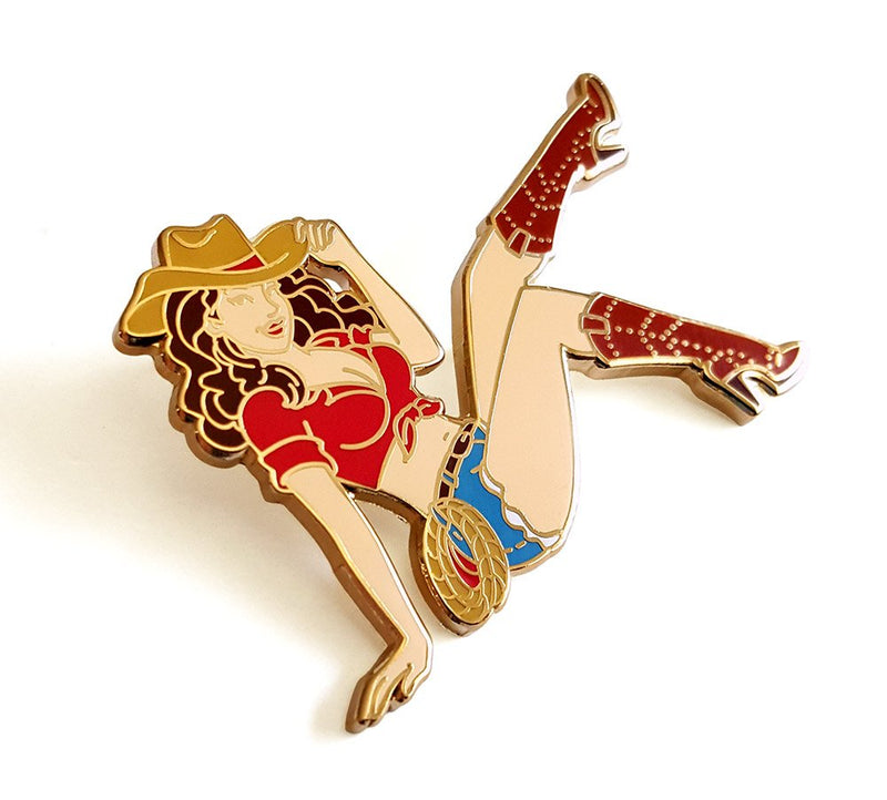 [Australia] - Pinsanity Cowgirl Pin Up Enamel Lapel Pin 