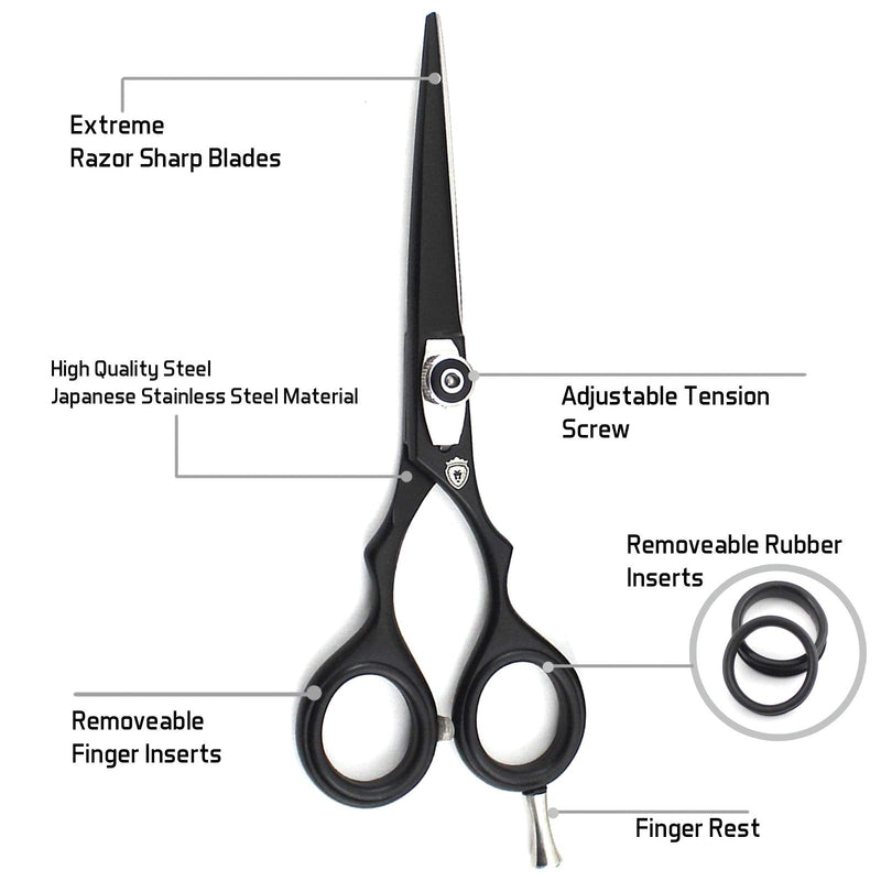 [Australia] - Professional Hairdressing Scissors Hair Scissor for Hairdressers Barbers Stainless Steel Hair Cutting Shears - For Salon Barbers, Men, Women, Children and Adults 