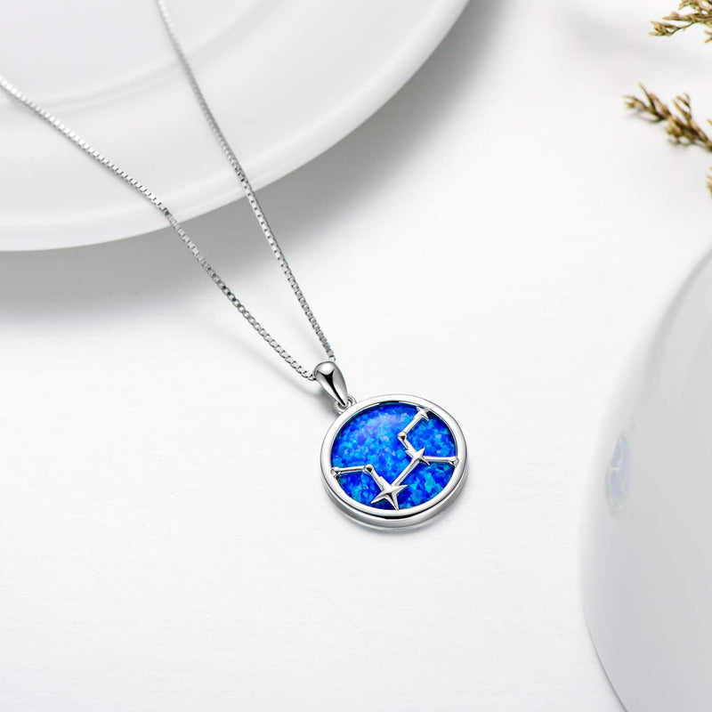 [Australia] - SOULMEET Sterling Silver Various Zodiac Necklace for Women Girls, Simulated Opal Jewelry Gifts Ideas for Birthday Christmas Anniversary Valentine's Day Virgo 