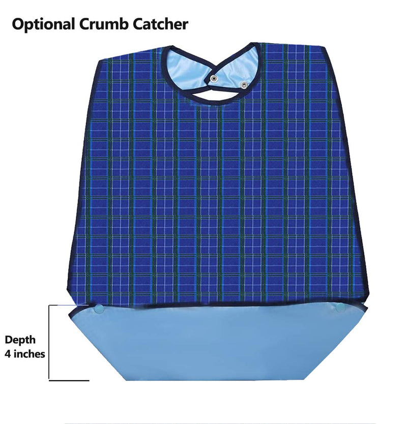 [Australia] - 3 Pack Adult Bibs for Eating, Waterproof Clothing Protector with Crumb Catcher, Machine Washable Adult Bibs for men/women… Red-snap 