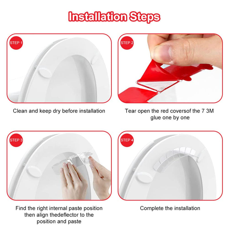 [Australia] - MAICOLA Pack of 2 Toilet Seat Splash Guards, Transparent Toilet Seat Pee Protection, Urine Deflector, Waterproof Urine Deflector for Children and Adults 