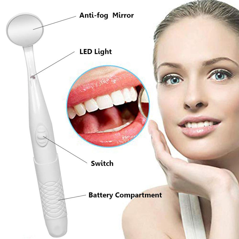 [Australia] - ffresiss Dental Mirror with Light,Teeth Inspection LED Mirror,Anti-Fog Mouth Mirror,Dentist Oral Care Tool 