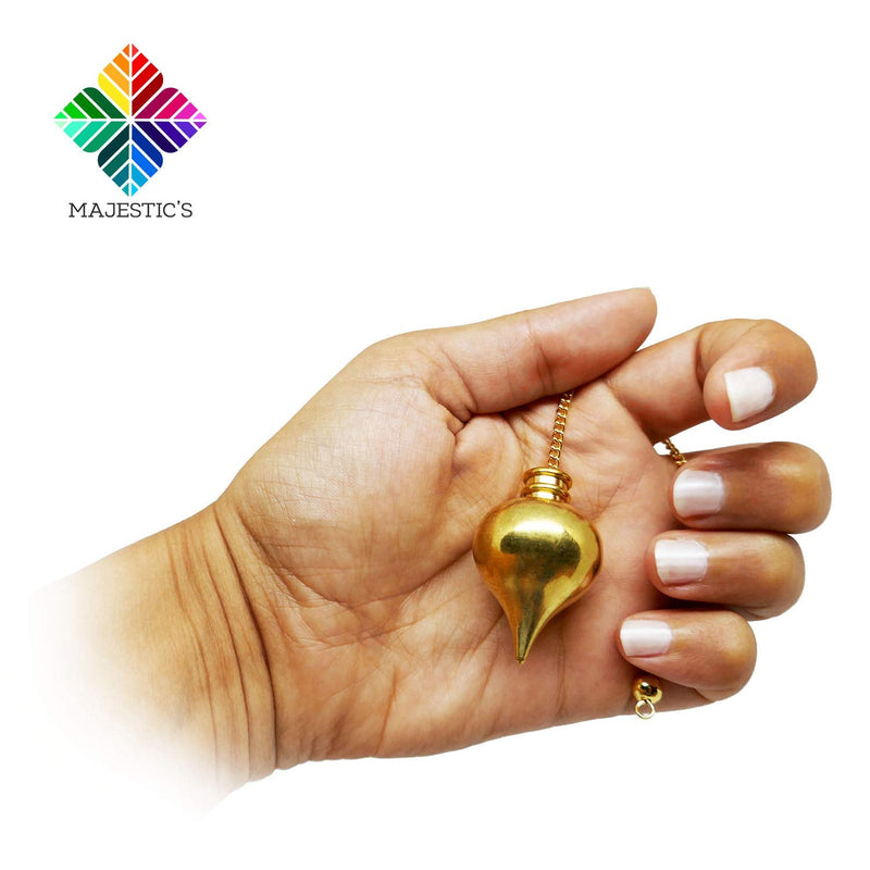 [Australia] - Egyptian Thot Dowsing Pendulum & Abbe Mermet drop Pendant in Gold Brass - Pack of 2 Divinatory Pendulums 