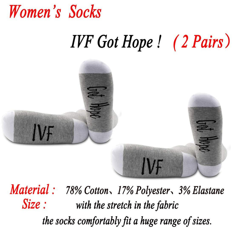 [Australia] - PYOUL 2 Pairs IVF Socks Lucky Transfer Gifts IVF Got Hope Socks Infertility Socks Lucky Socks Ivf Got Hope 