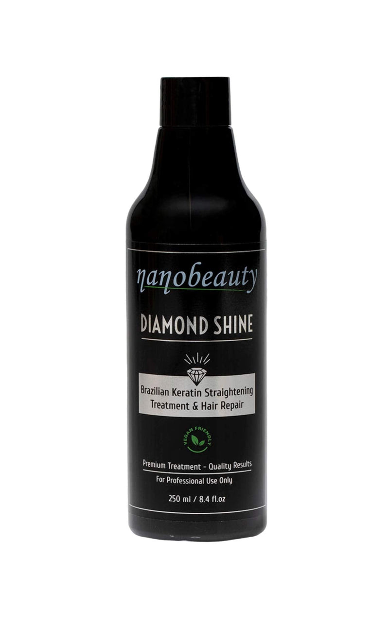 [Australia] - Nanobeauty Diamond Infused Brazilian Keratin Hair Straightening treatment Kit 250ml Vegan Luxury Blow dry smoothing/repair Plus 50ml Shampoo + Argan Oil Formaldehyde Free 