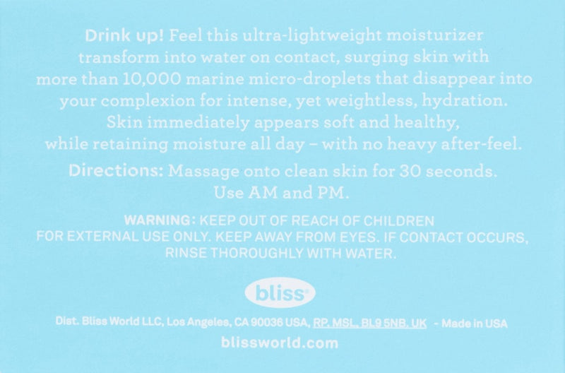 [Australia] - bliss Fabulous Drench'n'quench Cream-to-water Lock-in Moisturizer 1.7 oz 