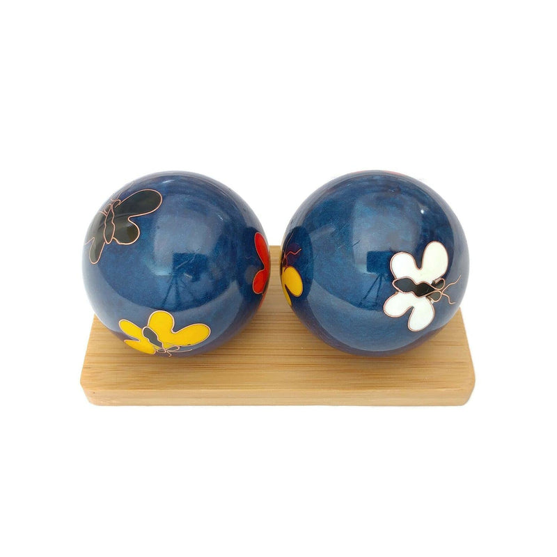 [Australia] - Top Chi Butterfly Baoding Balls with Bamboo Stand. Chiming Chinese Health Balls for Hand Therapy, Exercise, and Stress Relief (Large 2 Inch) Large 2 Inch 