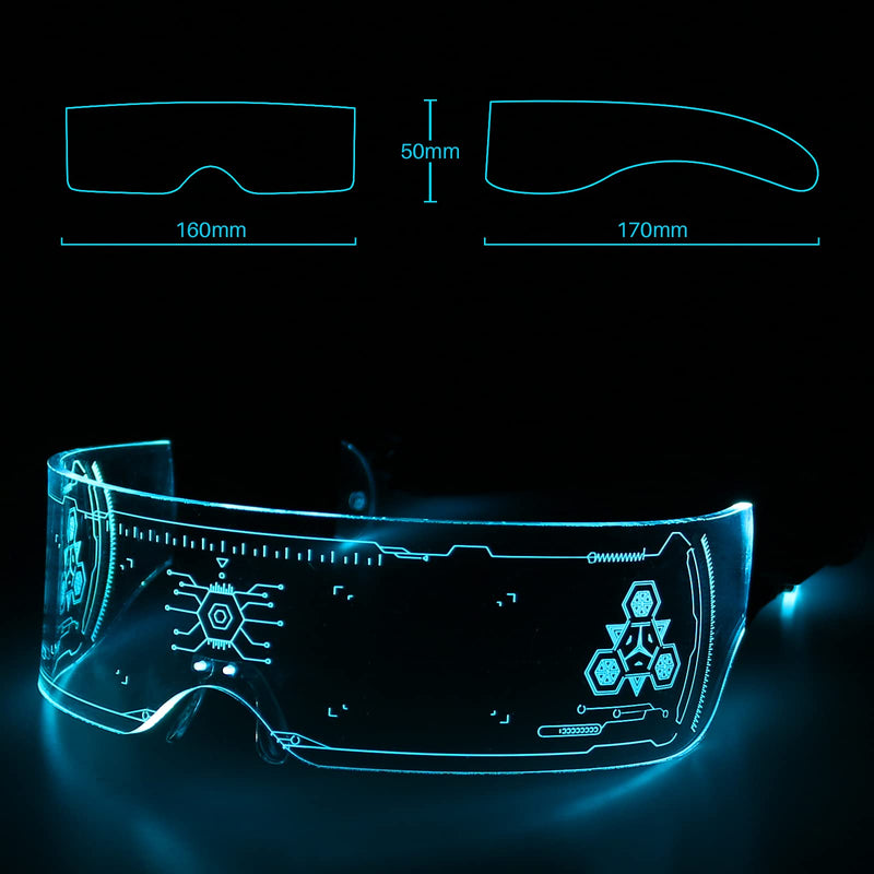 [Australia] - Led Light Up Glasses for Adult with Rechargeable 11 Modes Color Change and Flash Luminous Glasses Perfect for Parties, Mardi Gras, Cosplay Events,Club 