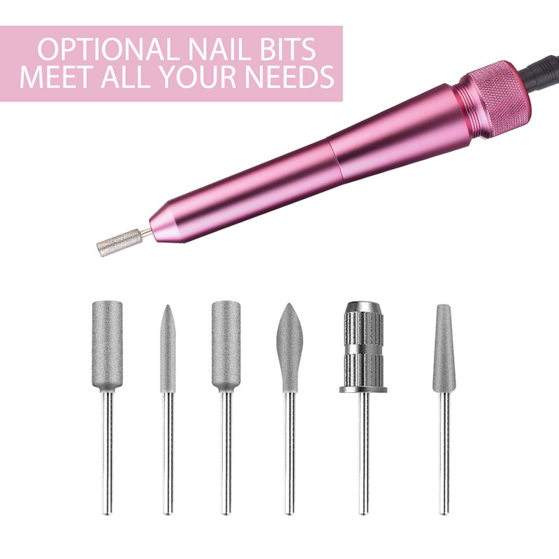 [Australia] - Portable Electric Nail Drill Machine, Professional Nail Drill File Kit, 35000 RPM Manicure Pedicure Polishing Shape Tools Set with Sanding Bands for Acrylic Gel Nails (Purple) Purple 