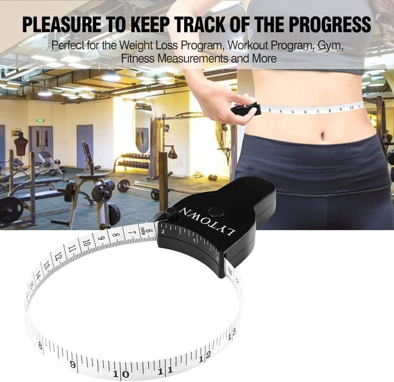 [Australia] - 4PCS Body Measure Tape, Automatic Telescopic Tape Measure, Accurate Measuring Tape for Body, Body Measurement Tape for Tracking Weight Loss Muscle Gain, Tailor, Sewing, Clothes Black 