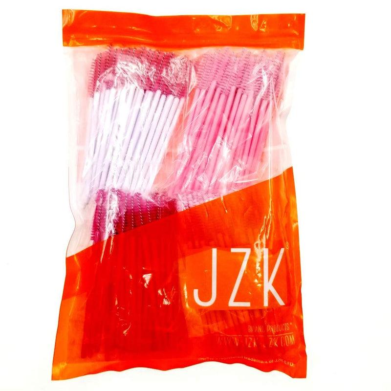 [Australia] - JZK 200 x Plastic disposable pink mascara applicator wands eyelash brushes for extensions eyebrow wand lash brow brush 