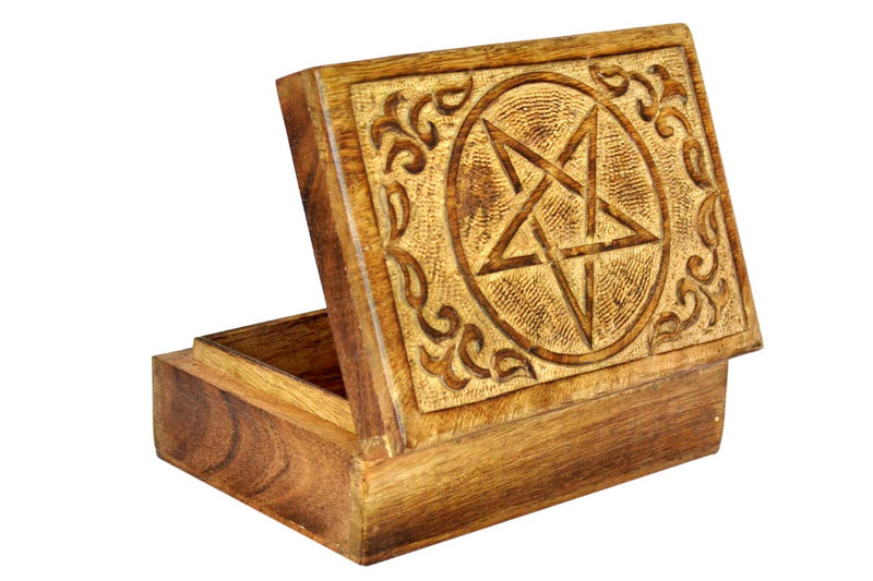 [Australia] - ETROVES 8 Inch Hand-Carved Wooden Keepsake Jewelry Trinket Storage Box Organizer 