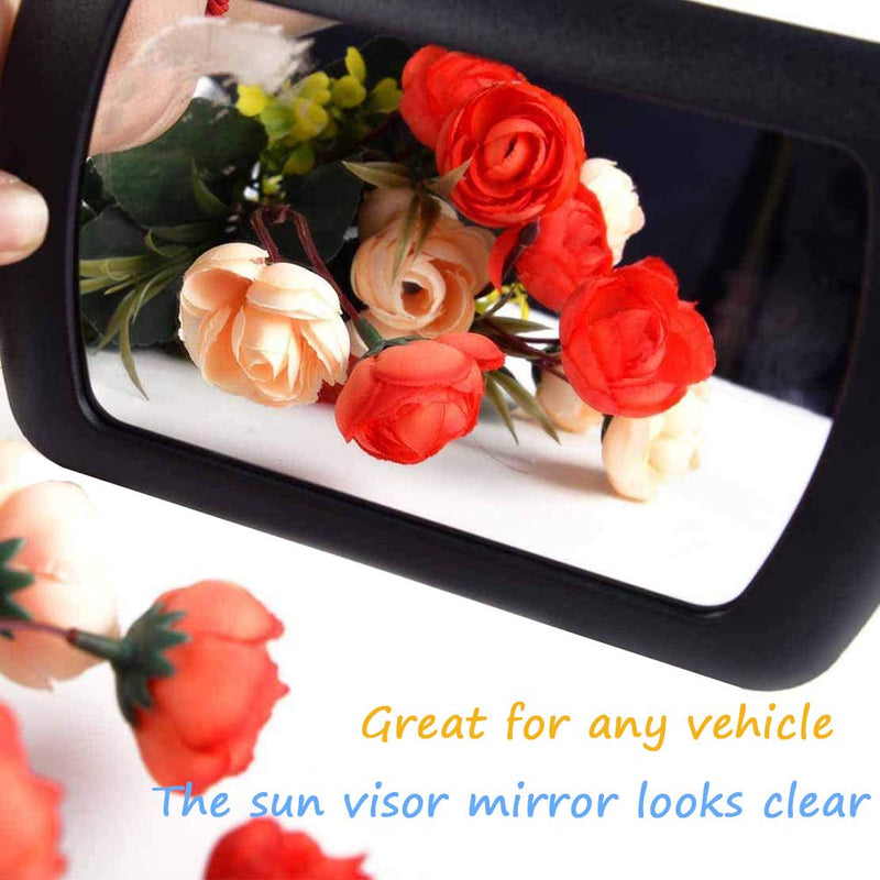 [Australia] - 2 Pack Sun Visor Mirror Clip on, WenMei Car Visor Cosmetic Vanity Mirror Clip Car Makeup Sun-Shading Cosmetic Mirror Black Deluxe Visor Mirror Auto Supplies 16.9x11cm/6.65"x4.33" (Black) 2 