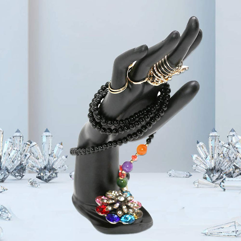 [Australia] - WERSHOW Classic Ring Holder, 9.06"6.07"(in) Bracelet Display, Resin Bracelet Display Stand for Shows, Hand-shaped Ring Display for Jewelry, Black 