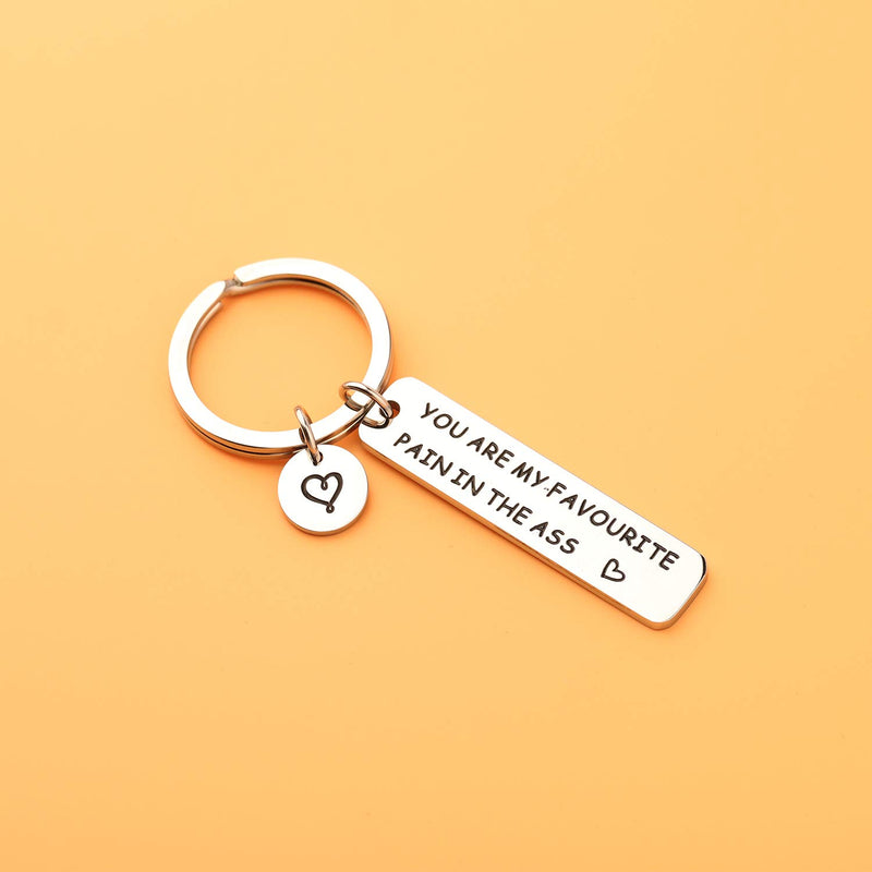 [Australia] - PLITI Daughter Son Gift You are My Favorite Pain in The Ass Funny Keychain Daughter Son Keychain from Mom Favorite ASS Pain Key 