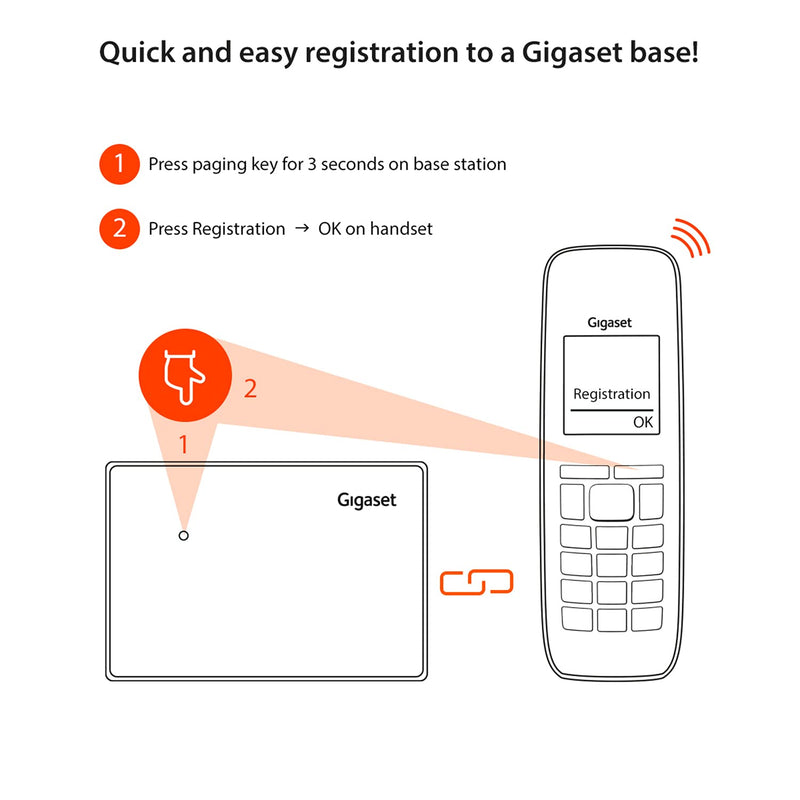 [Australia] - Gigaset E560H – Additional Handset for Cordless Senior Phone, SOS- Function, Landline Phone, Volume Amplification (Platinum, Pack of 1) E560H extra handset 