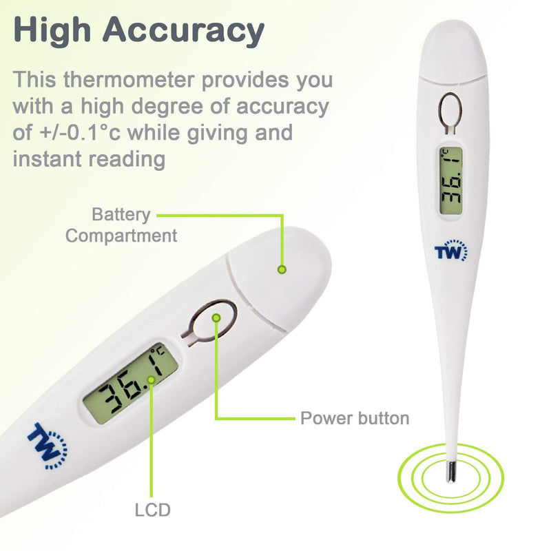 [Australia] - Temperature Thermometer for Adults Kids and Children - Fast and Accurate Medical Thermometer - Easy to Use Body and Oral Thermometer with Fever Alarm Child Thermometer 
