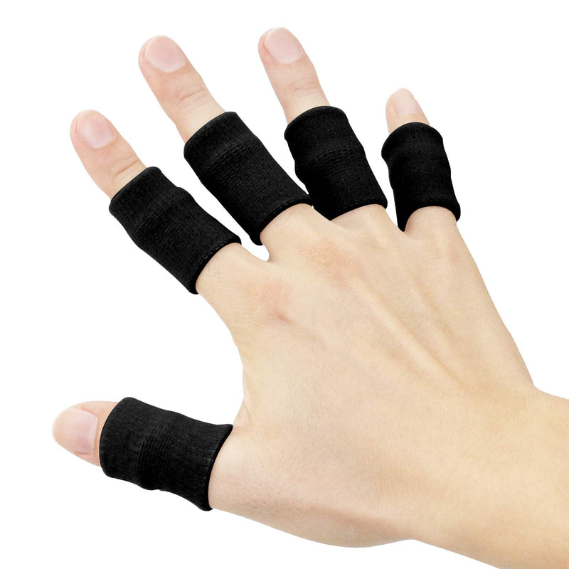 [Australia] - Finger Sleeves , Thumb Splint Brace For Finger Support, Breathable Elastic Finger tape, Compression pression Protector For Reliving Pain, Triggger Finger, Compression Aid For Sports, 10PCS (black) black 