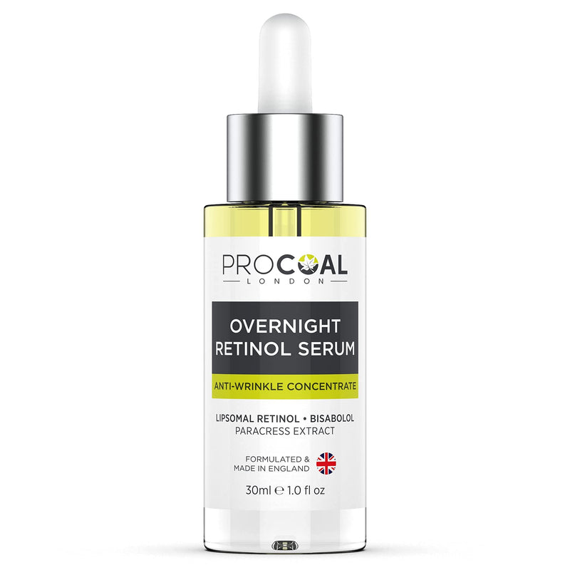 [Australia] - Overnight Retinol Serum High Strength for Face 30ml by Procoal - 3% Retinol Complex Night Concentrate with Bisabolol & Paracress Extract, Vegan, Cruelty-Free, Made in UK 