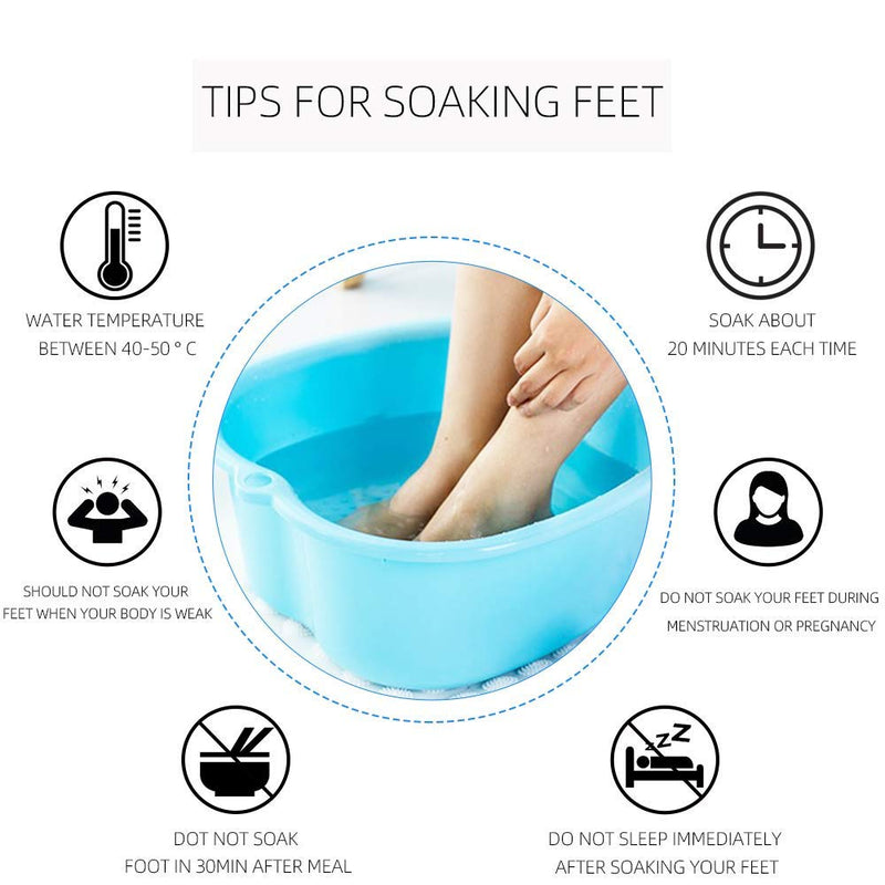 [Australia] - Ownest Foot Bath Spa,Water Spa and Foot Massage, Sturdy Plastic Foot Basin for Soaking Foot,Toe Nails, and Ankles,Pedicure,Portable Foot Tub-Blue A-blue 