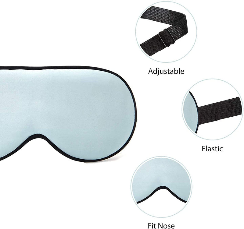 [Australia] - Natural Silk Kids Sleep Mask Eye Mask for Kids with Adjustable Strap Breathable & Soft Eye Shade for Sleeping Blocking Lights (2 Pack) 