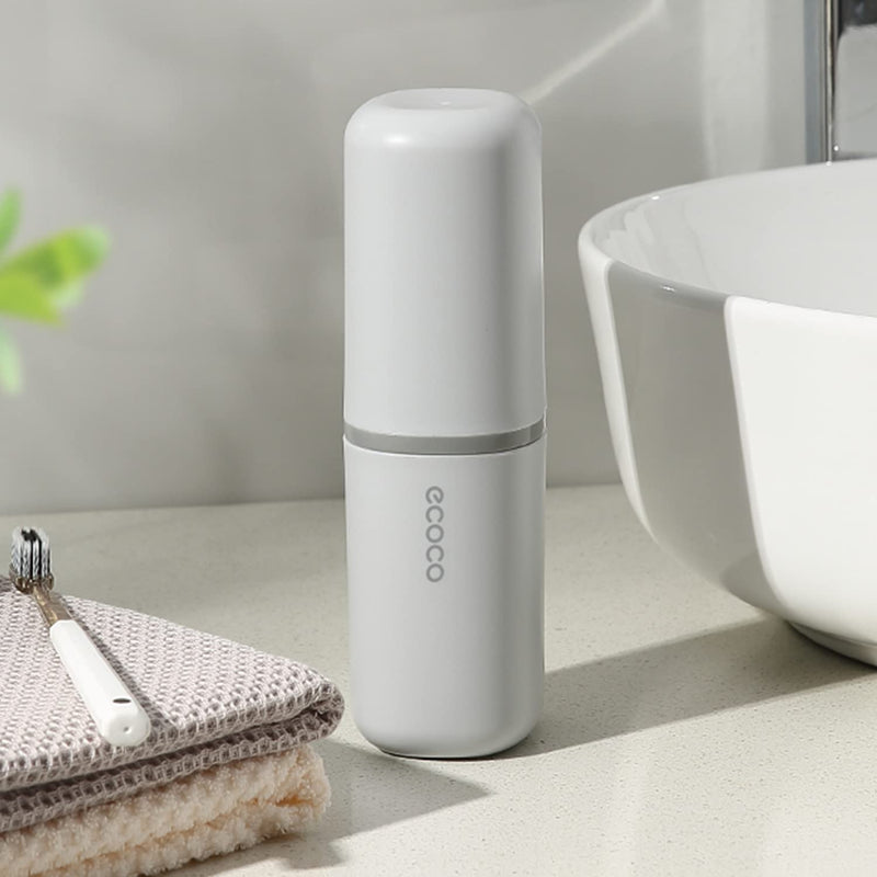 [Australia] - Meiyijia Travel Toothbrush Holder, Toothpaste Holder, Portable, Dustproof, Antibacterial, Toothbrush Case for Travel, Family, Camping, School Grey/1 