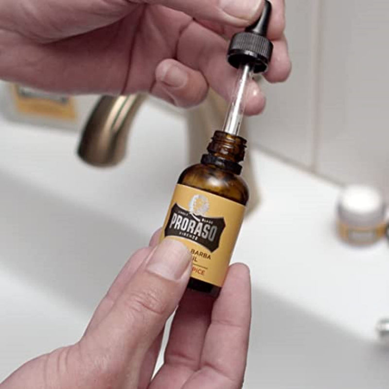 [Australia] - Proraso Beard Oil, Wood and Spice, 30ml, Scented Beard Softener For Men Softens and Protects Long, Bristly Beards, Made in Italy 
