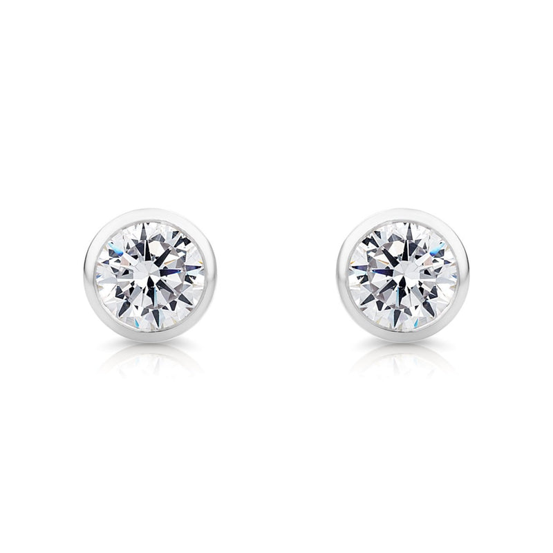 [Australia] - Miore Earrings Women studs Solitaire With brilliant cut Zirconia 925 Sterling Silver 