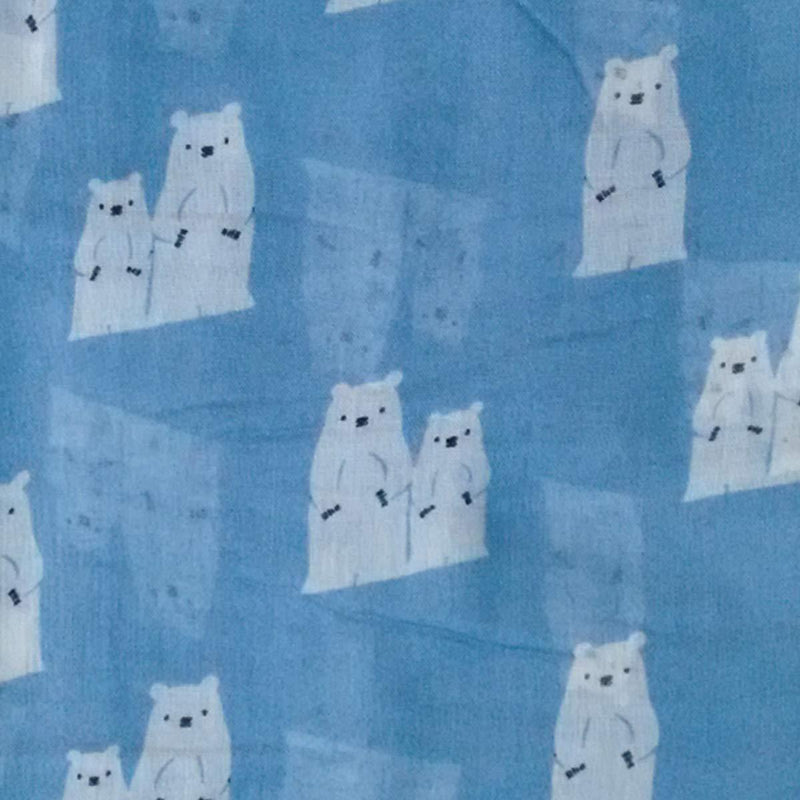 [Australia] - GlamLondon Ladies Polar Bears Printed Scarf Xc2 - Blue Light 