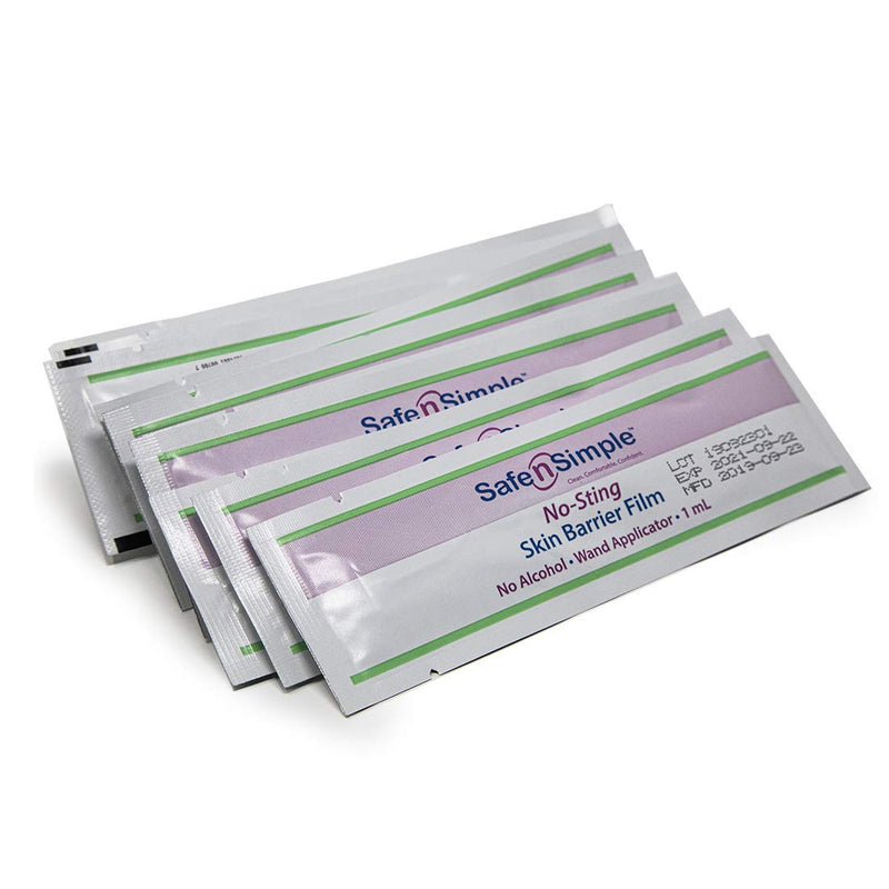 [Australia] - Safe n' Simple No-Sting Skin Barrier Film Wand Applicator, 25 Count Skin Barrier Film (Wand) – Skin Protective Film 