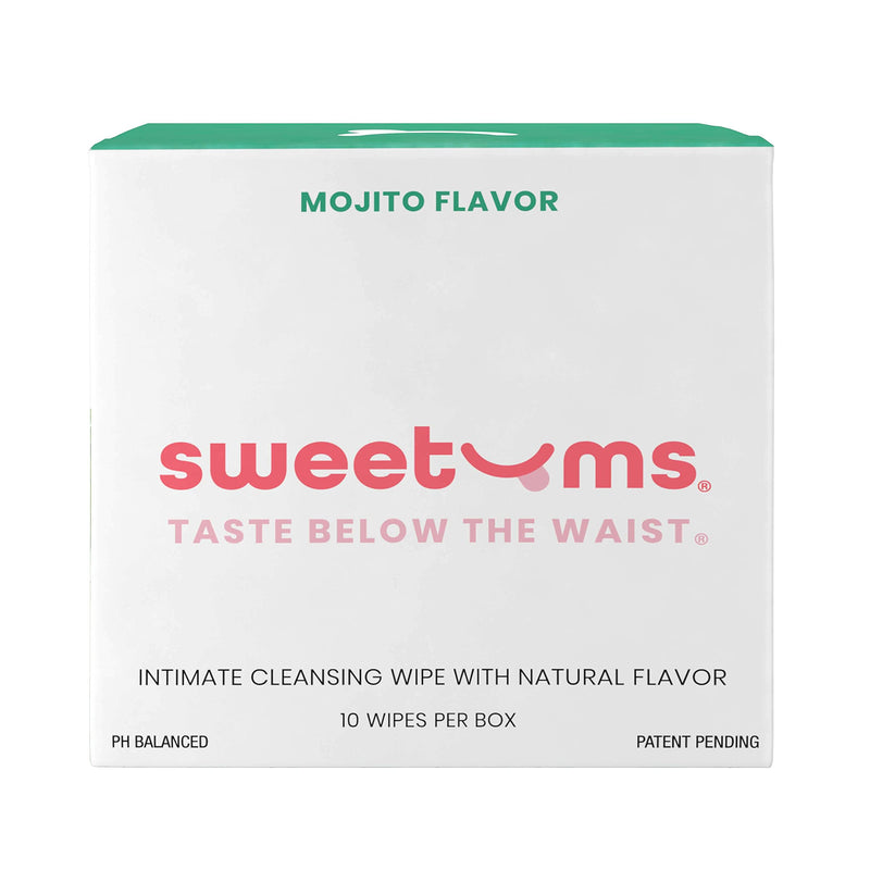 [Australia] - Sweetums Feminine Wipes For Women, Individually Wrapped - pH Balanced Flavored Intimate Wipes - Pack of 10 (Mojito) Mojito 