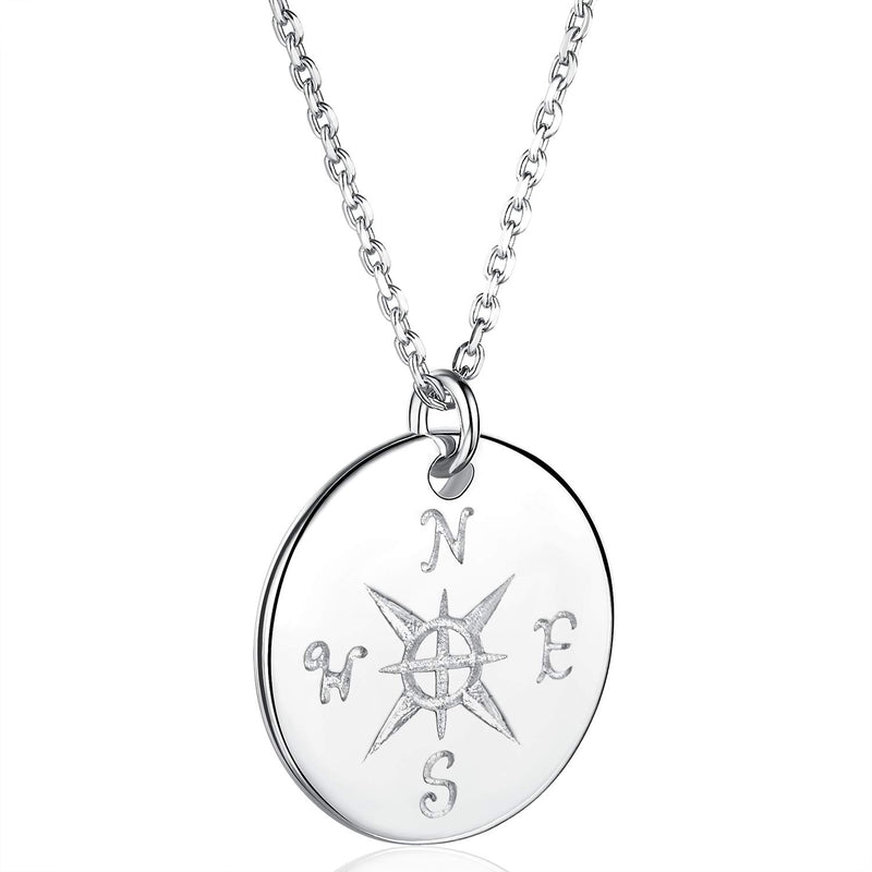 [Australia] - Graduation Compass Pendant Necklace – 925 Sterling Sliver direction necklace, Christmas Graduation Jewelry Birthday Gift for Women and Girls 