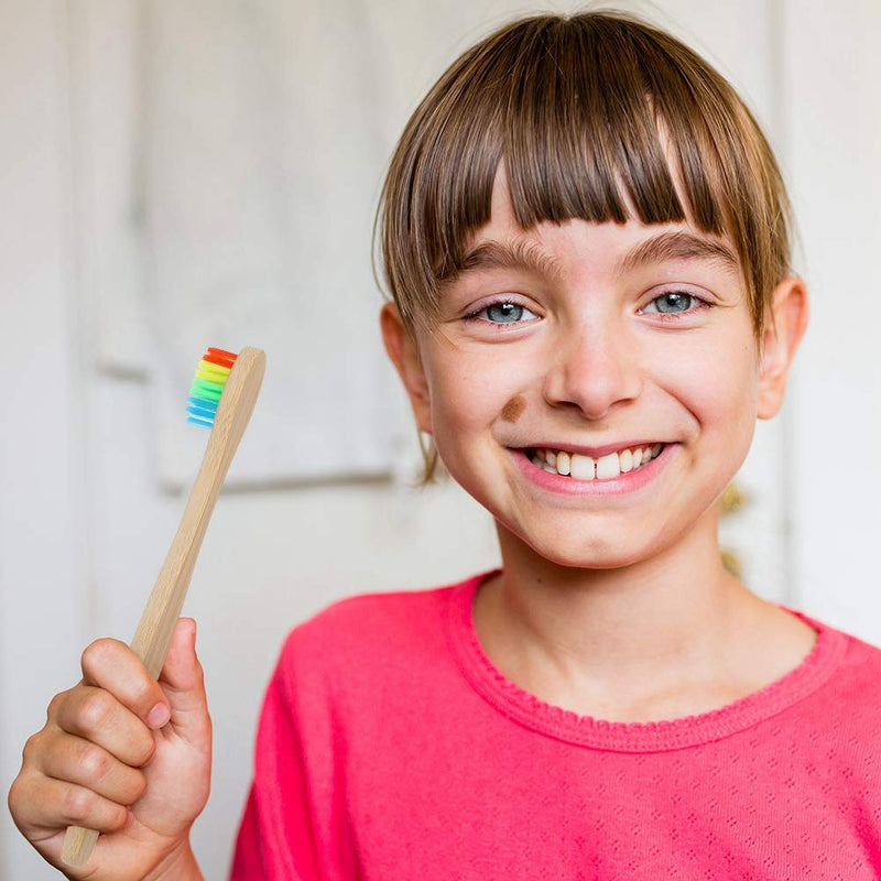 [Australia] - Yorgewd 10 Pack Kids Bamboo Toothbrush, Natural Children Toothbrushes Soft Bristles Ergonomic Biodegradable Handle Eco Toothbrush for Kids BPA Free 