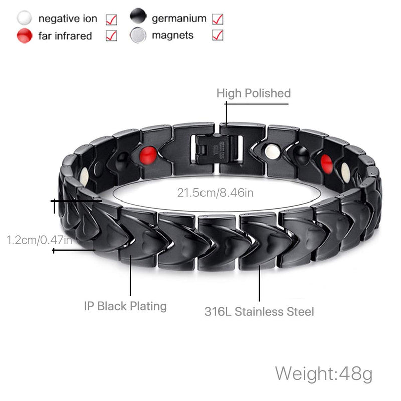 [Australia] - Strong Magnetic Bracelets for Men Titanium Double Strength Magnets Wristband Bracelets 