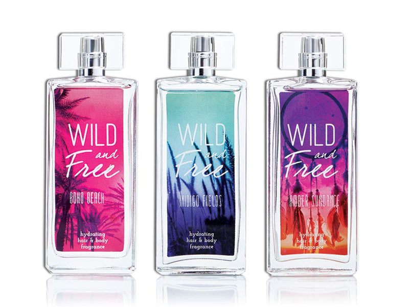 [Australia] - Wild and Free Hydrating Hair & Body Fragrance for Women - Amber Sundance - Fruity & Floral Body Spray - Natural Feminine Scent - 3.4 oz 100 ml 