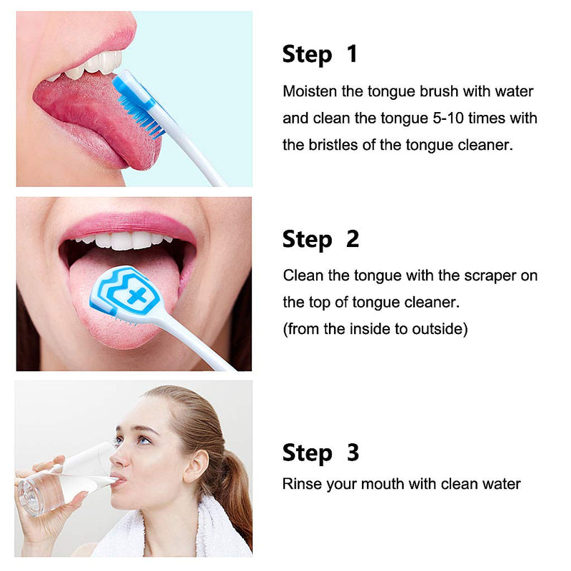 [Australia] - Tongue Brusher, 2 Pcs Tongue Cleaner Tool Orabrushes for Reduce Bad Breath and Maintain Mouth Health 2 Colors (Blue, Green) 2pcs 