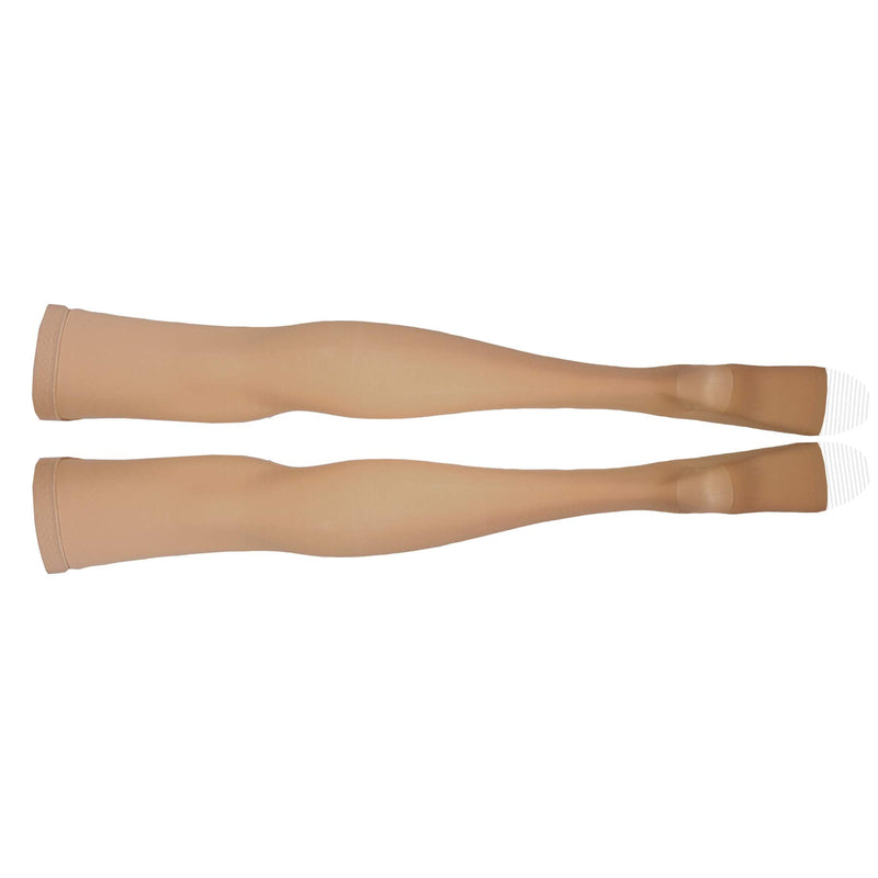 [Australia] - NuVein Surgical Stockings, 18 mmHg Support for Embolic Recovery, Medical Unisex Fit, Thigh High, Open Toe, Beige, Large Large (Pack of 2) 