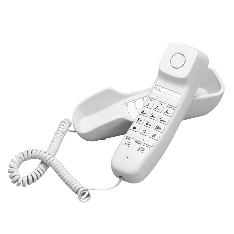 [Australia] - Ornin T112 Trimline Corded Telephone with Caller ID(Off-White) Off-White 