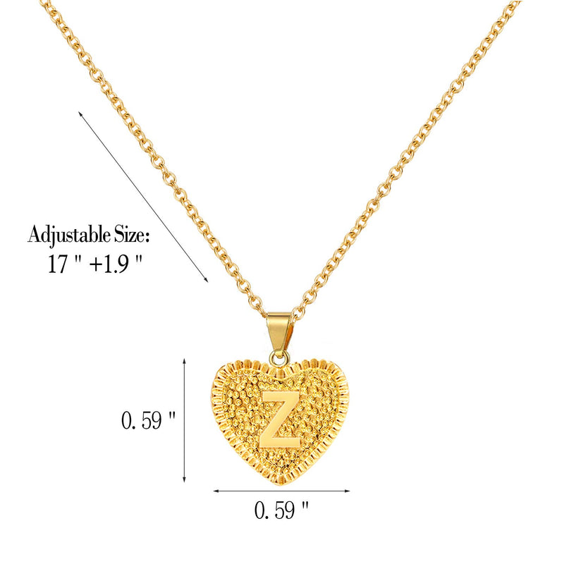 [Australia] - choice of all Gold Initial Necklace for Women Heart Capital Letter Yellow Gold Plated A-Z Pendant Necklaces for Teen Girls R 