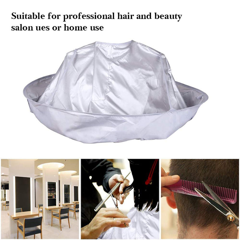 [Australia] - HSTC Professional Hair Cutting Cape Foldable Hair Cutting Cloak Umbrella for Salon Barber Adult Special Hair Styling Accessory Silver 